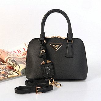 2014 Prada Saffiano Leather mini Two Handle Bag BN0826 black for sale